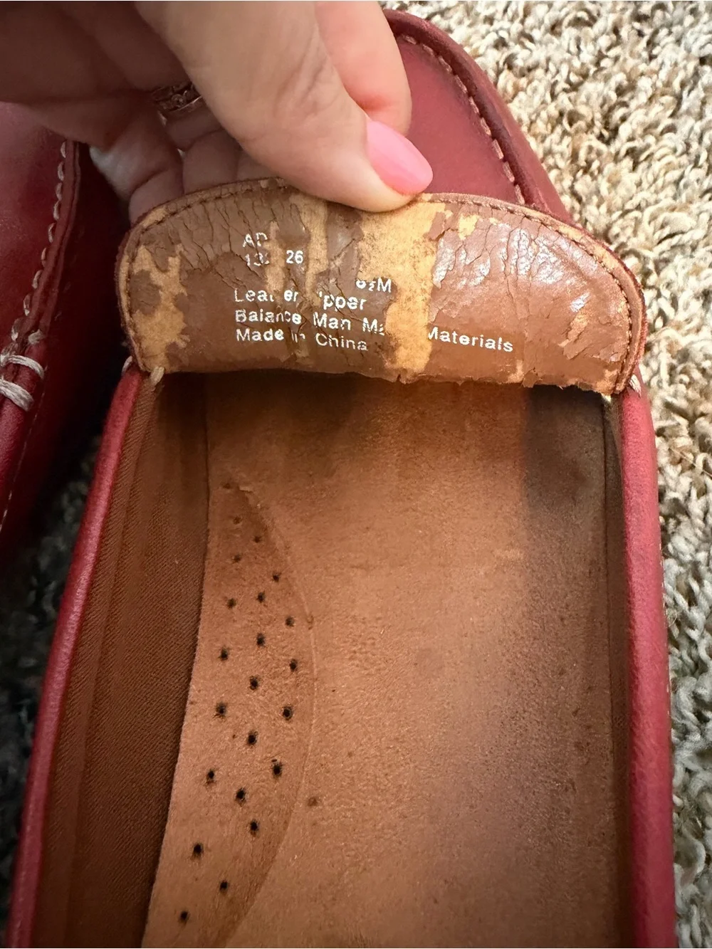 ⚡️Naturalizer Red Leather Slip-On Loafers with Decorative Studs